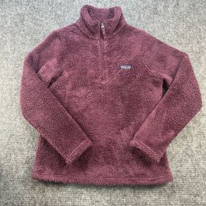 Patagonia Jacket Women Medium Burgundy Los Gatos 1/4 Zip Sherpa Soft Cozy